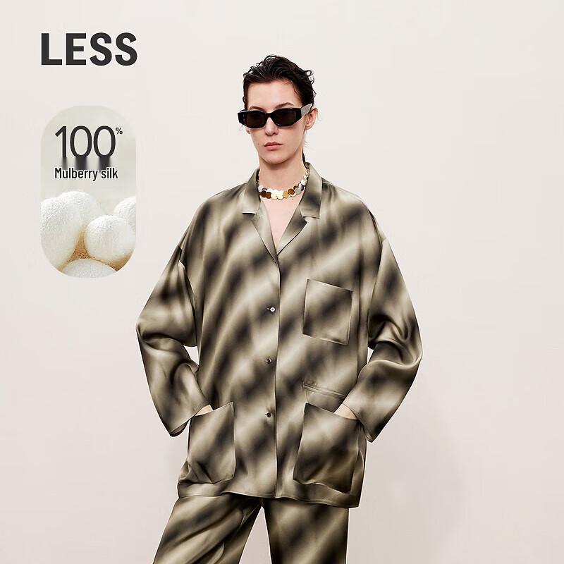LESS 2024 Autumn Mulberry Silk Loose Long Sleeve Shirt M