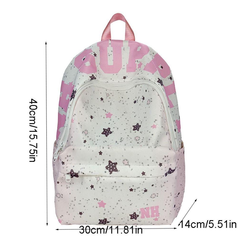 Letter Print Oxford Cloth Backpack Large Capacity Students School Bag Star Backpack  Travel