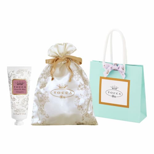 

TOCCA (TOCCA Beauty) Fragrance-Falling Hand Cream Gift with Drawstring Bag & Shopper. Fresh and clean Cleopatra scent of grapefruit and cucumber. Incl