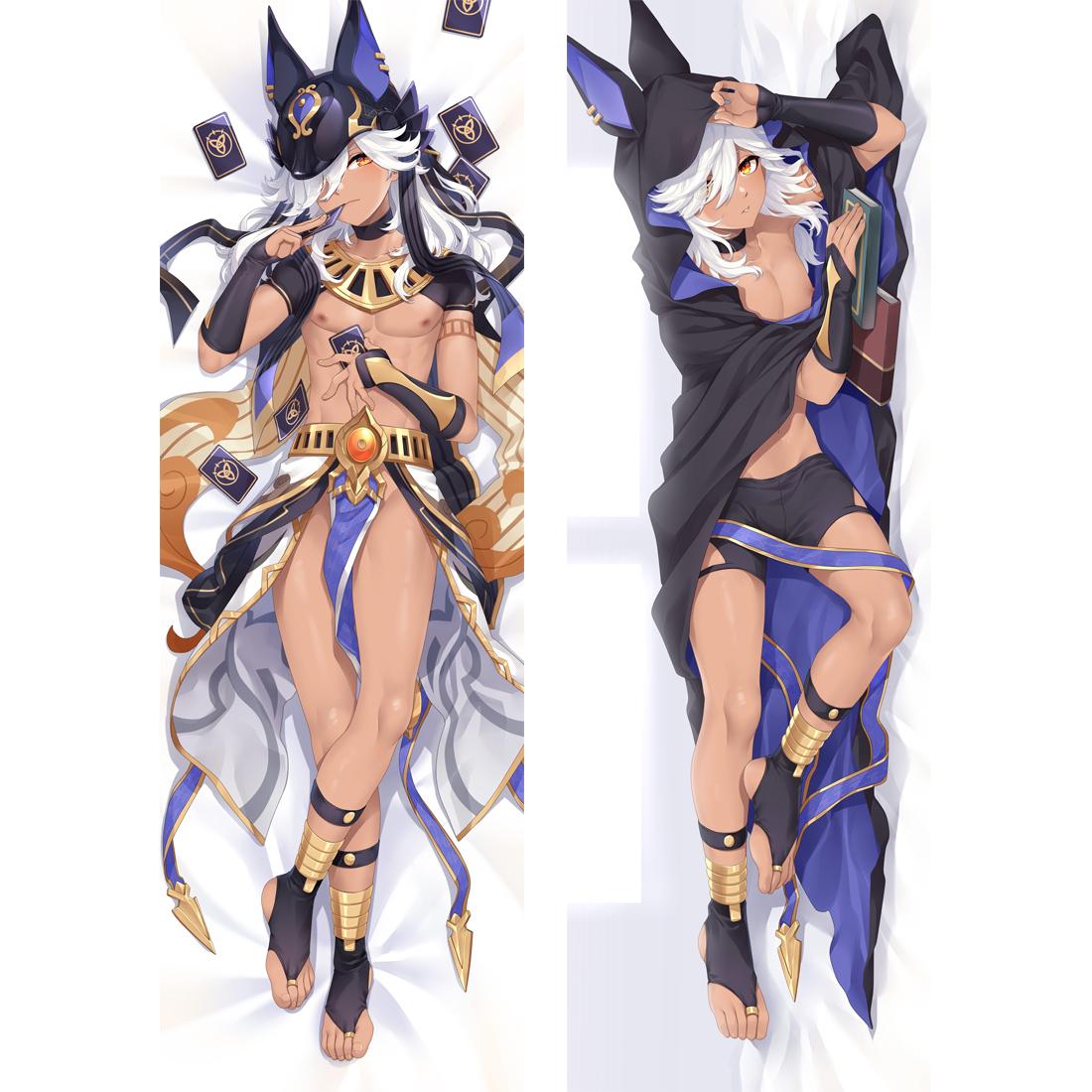 2023 аниме Genshin Impact Cyno Dakimakura декоративная наволочка Waifu наволочка с 2-сторонним принтом обнимающая подушка для тела отаку 120x40cm Pillowcase