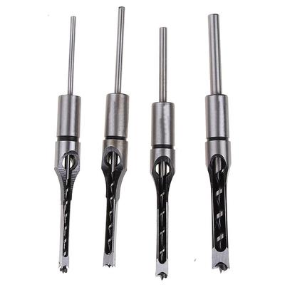 Premium British Extended Woodworking Square Hole Drill with 4PC Drill Bit Set for Precision Woodworking.