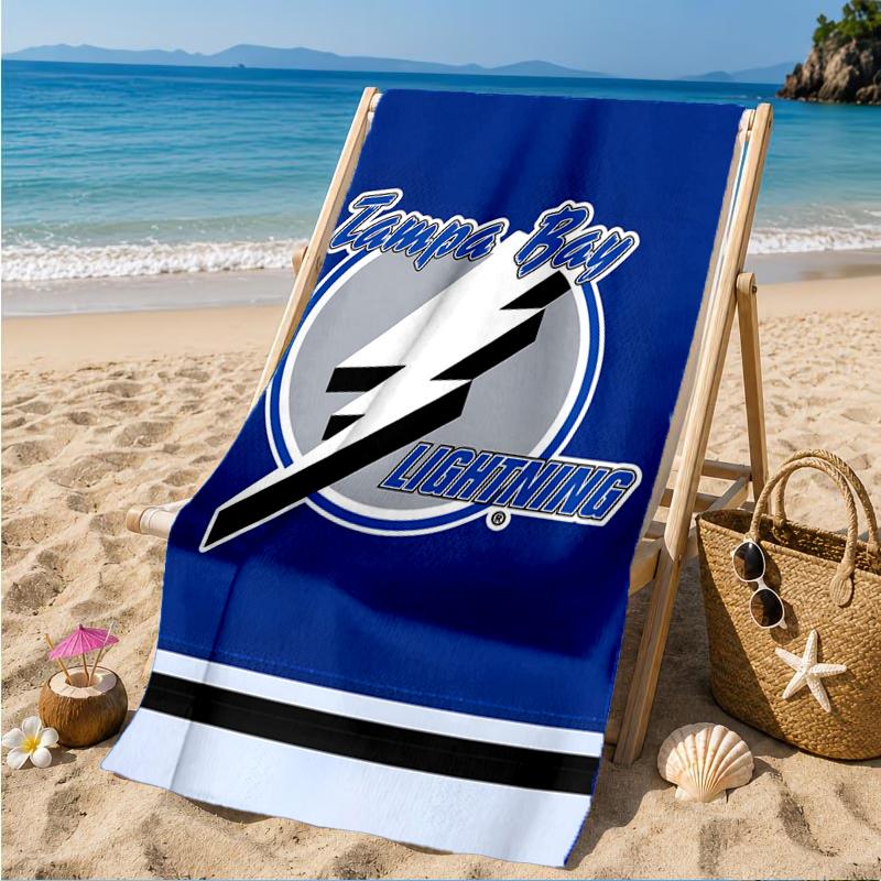 Bay Lightning Hockey Beach Towel, Super Soft Microfiber, Perfect Gift for Her/Him, Birthday, for Pool, Beach, Travel, Decor Beach Party