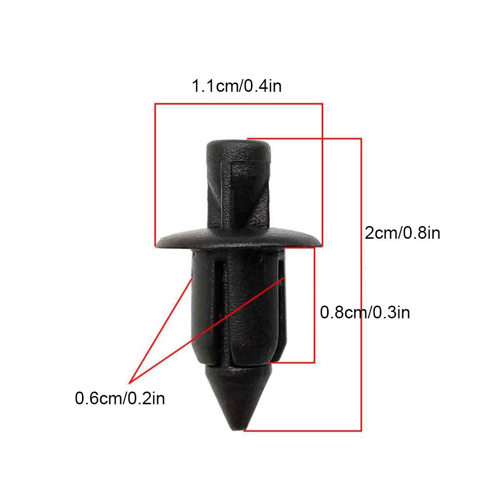 50ks Černý nýt Kapota Karoserie Obložení panelu Šroubové spony pro příslušenství motocyklů Honda Dropshipping