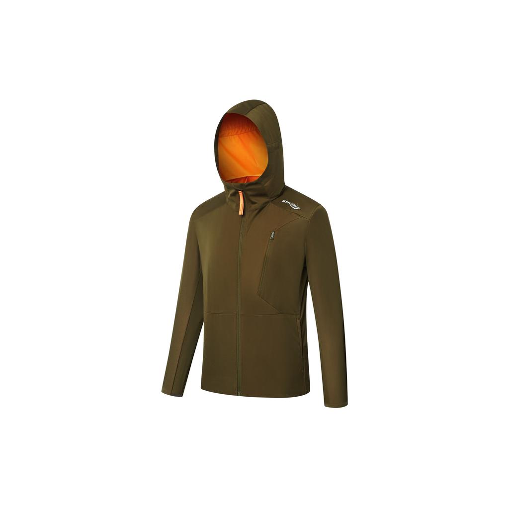 Saucony Solid Color Zip-Up Hooded Jacket Men Jackets Orange SC2230224A-GE17