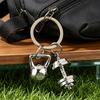 Keychain Pendant Metal Texture Weightlifting Charm Lightweight Portable Key Chain Backpack Bag Accessory