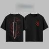 Japanese Anime Berserk Dragonslayer Tshirt Unisex and Women Cotton Summer Top Harajuku Style Fashion Round Neck Short Sleeved Tees
