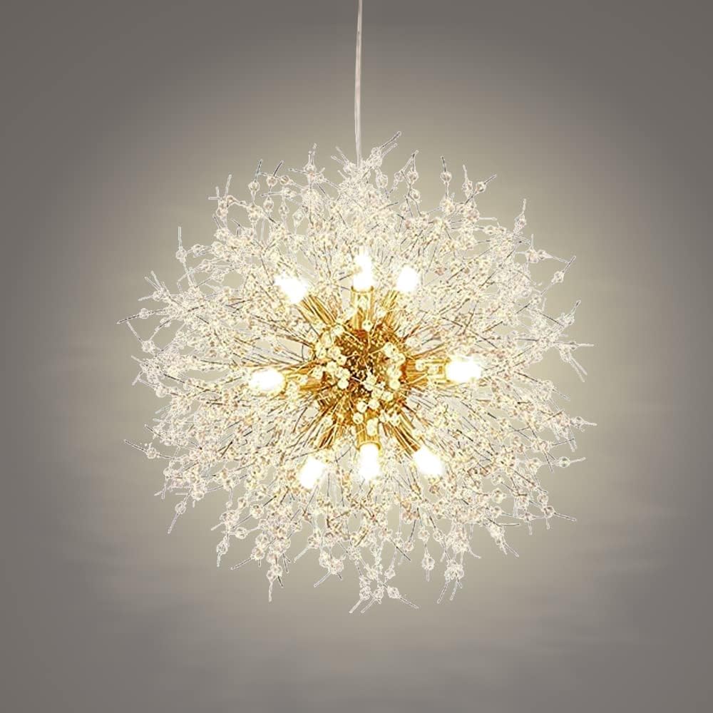 Żyrandol 12-żarowy Dmuchawiec Fajerwerki Żyrandol Nowoczesne Kryształowe Oświetlenie Wiszące LED Kryształowe Lampy Sufitowe Lampy Wiszące (żarówka NIE jest dołączona)
