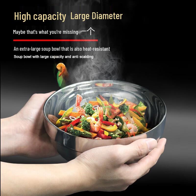 14cm Stainless Steel Heat-Insulating Bowls - 10 Pack