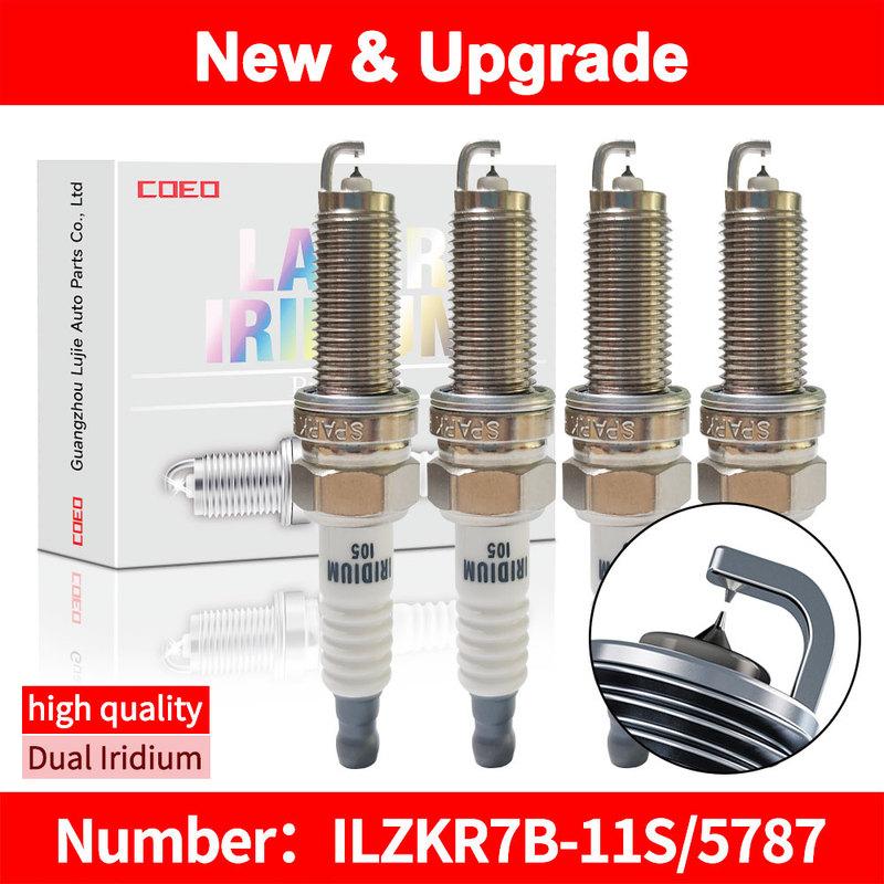 ILZKR7B11S 5787 High Quality Dual Iridium Spark Plug For Honda Accord IX VIII 2.4 3.5 Acura MDX RDX TL ZDX ILZKR7B-11S 5787 4PCS