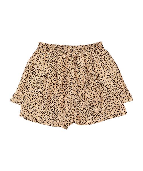 WHEN YOU MOVE Leopard Elastic Skirt Shorts Black