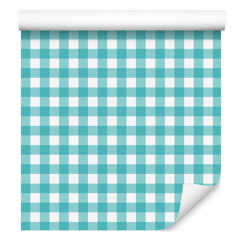 Wallpaper Fabric Pattern Celadon, Turquoise and White 50x1000