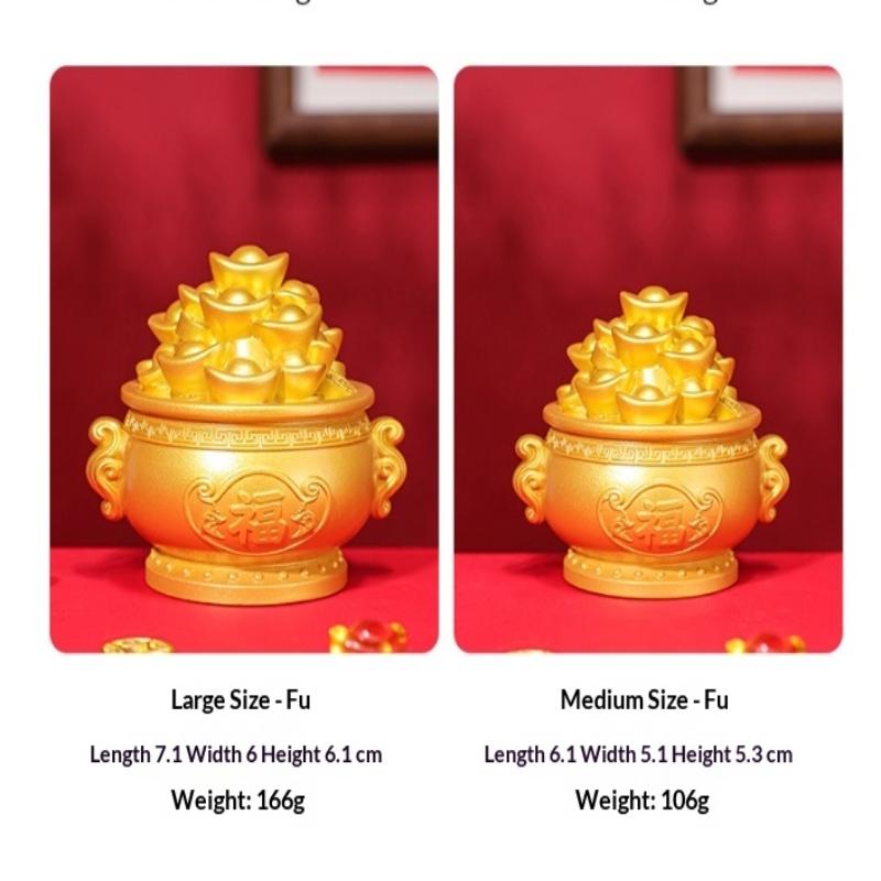 1Pcs Prosperity Sculpture Centerpiece Treasure Basin Statue For Office Shelf Desk Tabletop Art Craft Ornament Home Decorations