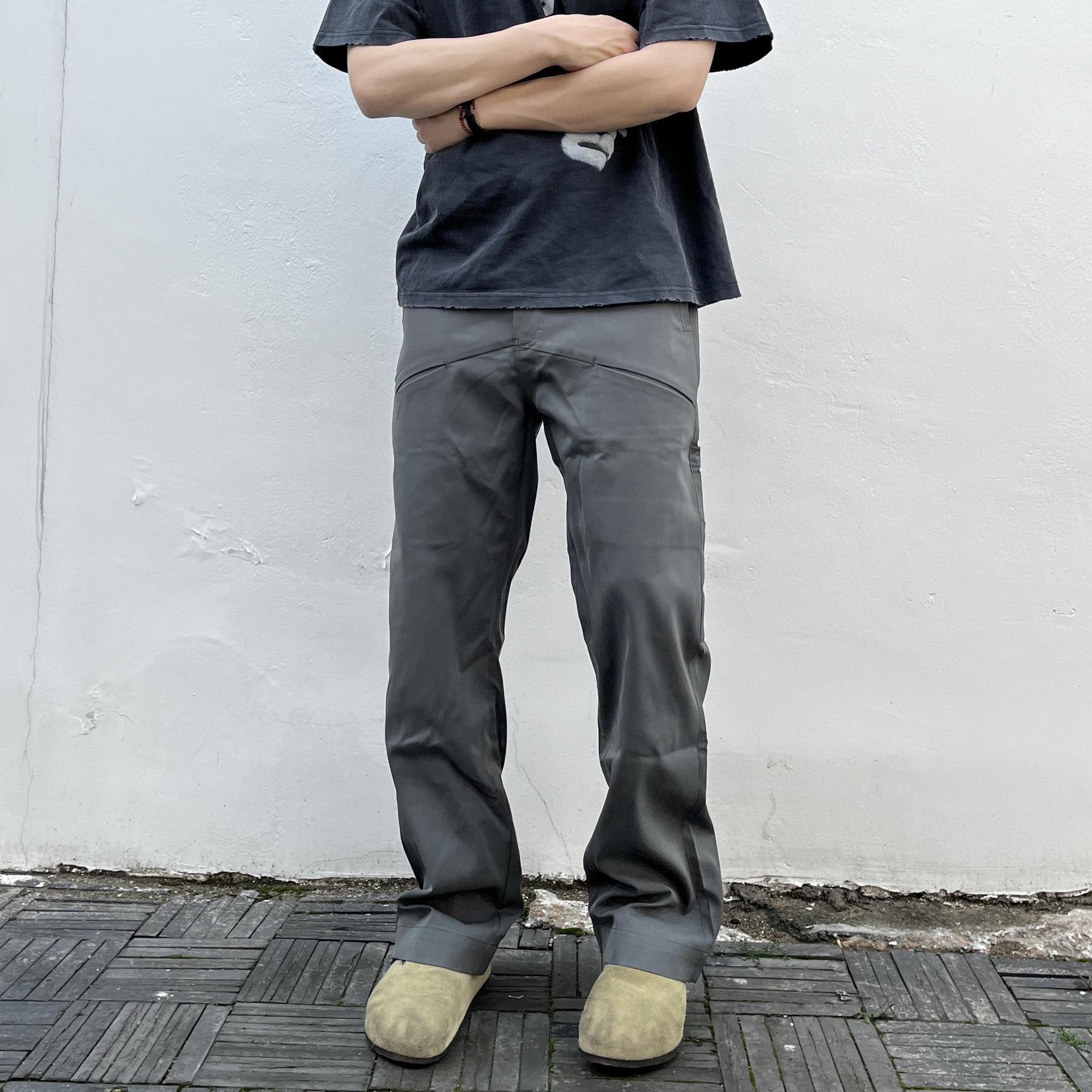 

Мужские тактические брюки зауженного кроя, плиссированные, прямого кроя, на молнии, серого цвета M