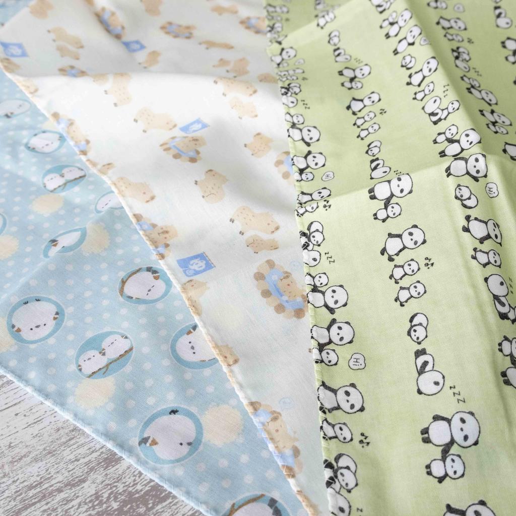 Made in Soft and Cute Gauze Hand Cotton and Japan, Towels, 100% (3 designs Long-tailed Tit, Capybara, Panda)