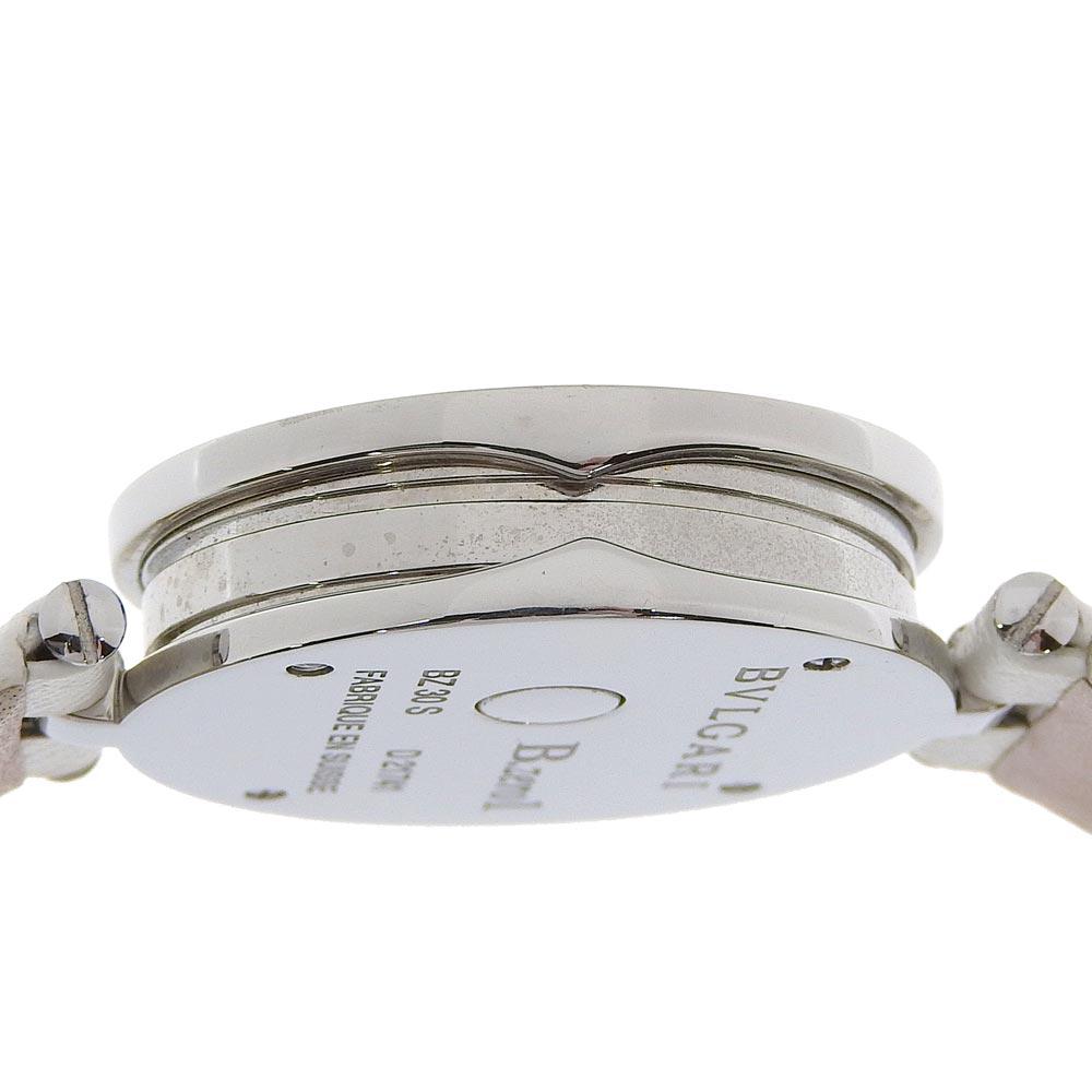 Bvlgari B-zero1 Uhren BZ30FDSL Be zero one Weißes Perlmuttzifferblatt Edelstahl/Leder Mehl Quarz Analoganzeige Damen Gebraucht
