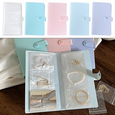 Grid Transparent Ring Necklace Photo Album Bracklet Display Organizer Bag Jewelry Storage Book