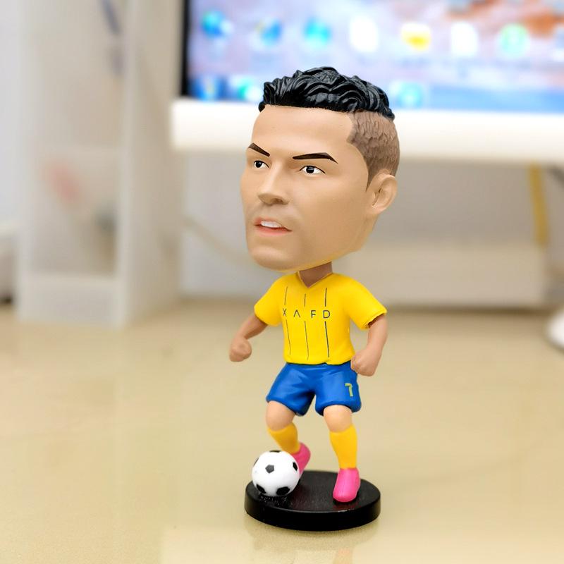 CR7 & Neymar Bobblehead Doll - Football Star Car Ornament Gift for Boys