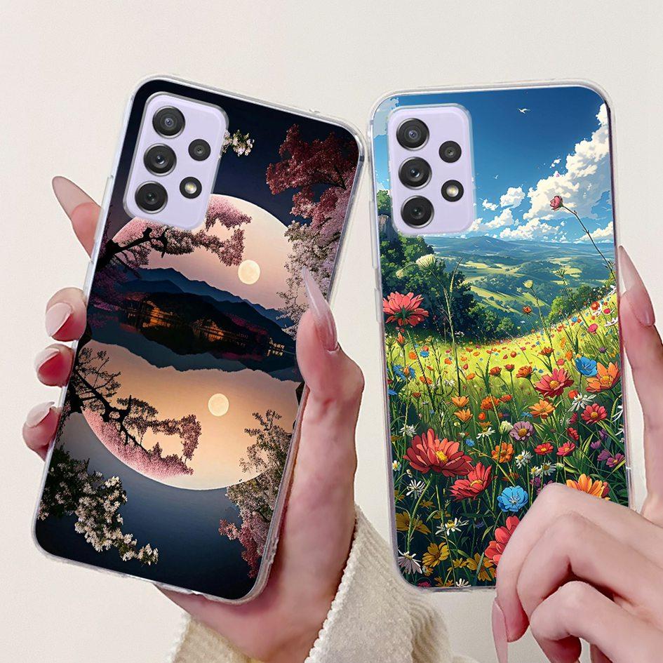 For Samsung Galaxy A52 A52s 5G Case SM-A526B SM-A528B Phone Cover Fashion Flower Soft Silicone Funda For Samsung A72 A 52 Bumper