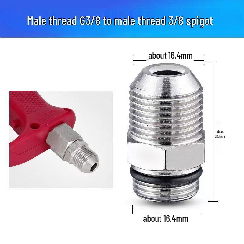Stainless Steel Quick Connect High-Pressure Washer Adapter for Car Wash, Water Gun, and 3/8 Hose Tail Connector.
