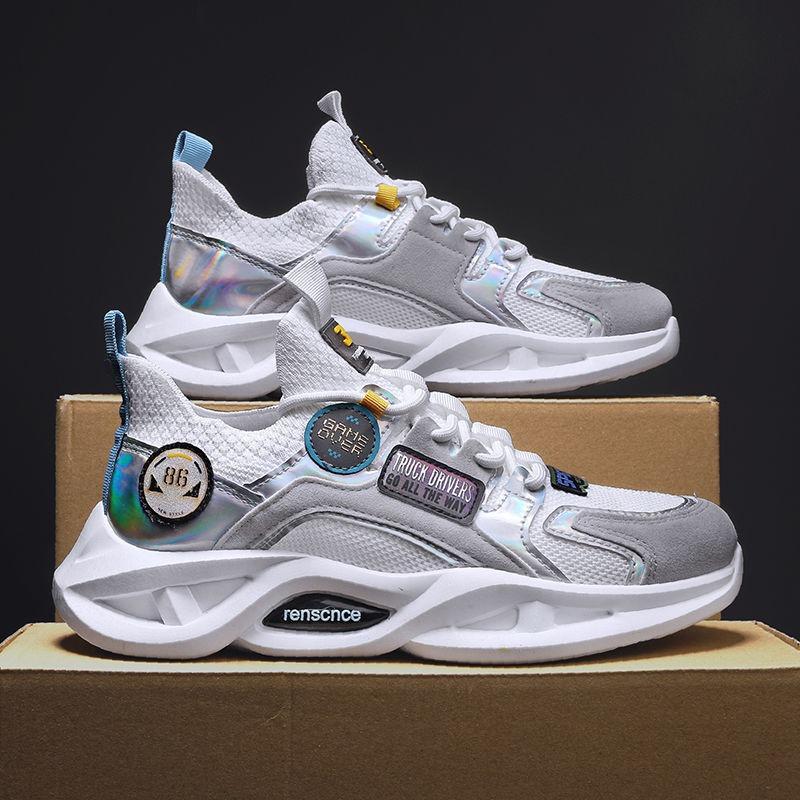 Autumn new men's shoes lace-up breathable fly-woven running shoes blade casual sports shoes men's running shoes