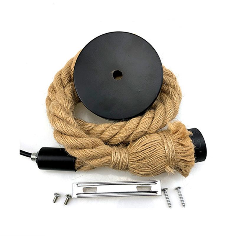 Lampă suspendată cu frânghie de cânepă retro Lampă suspendată cu LED pentru mansardă, de epocă, acasă, sufragerie, mese, decorare, suspendat