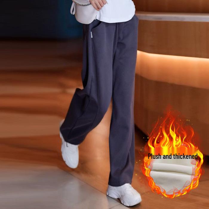 High-Waisted Women's Banana Pants: Fleece & Non-Fleece, Petite Fit, Wide-Leg, Casual for Autumn & Winter Sports