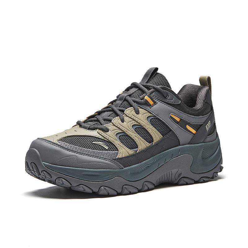 Anta Abrasion Resistant Breathable Rebound Low top Casual Running Shoes Men's Castle Gray Olive Brown 912515581-4