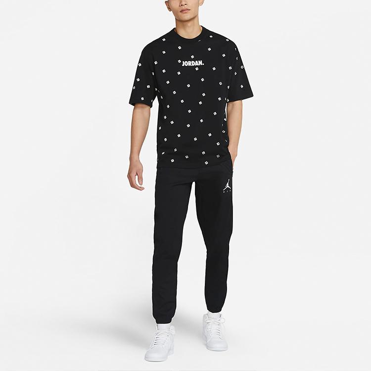 Jordan Logo Print Sport Crew Neck Short Sleeve T-Shirt Men Tops Black CZ5186-010