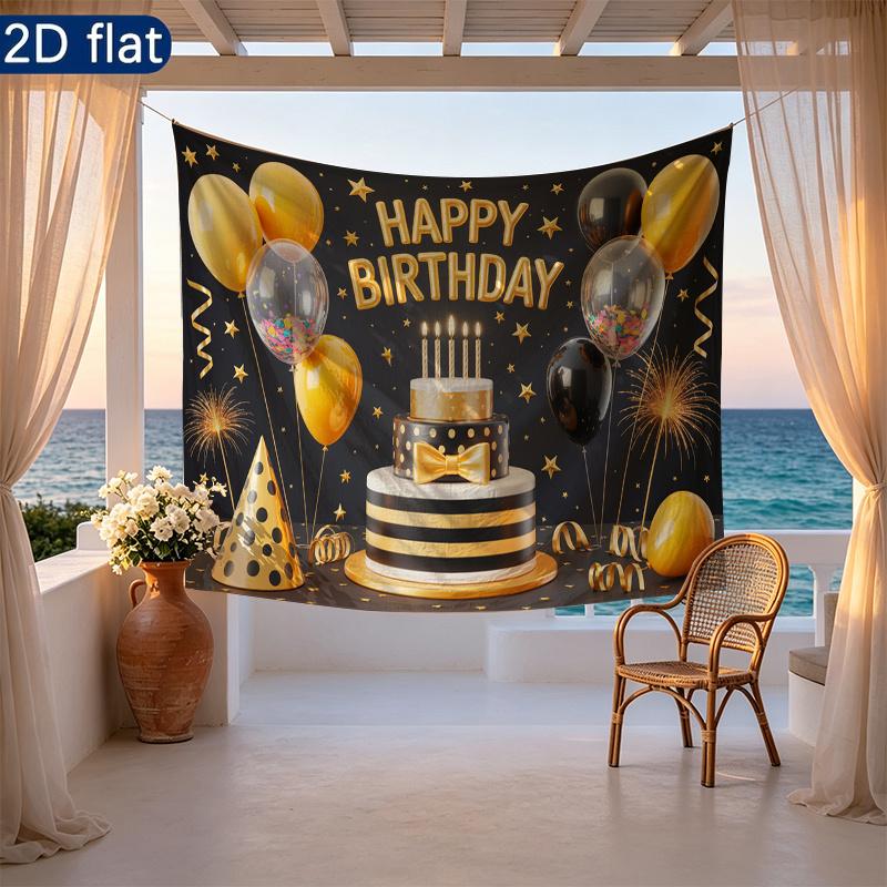 Party Backdrop Birthday Black Photo Booth Background Front Door Decor