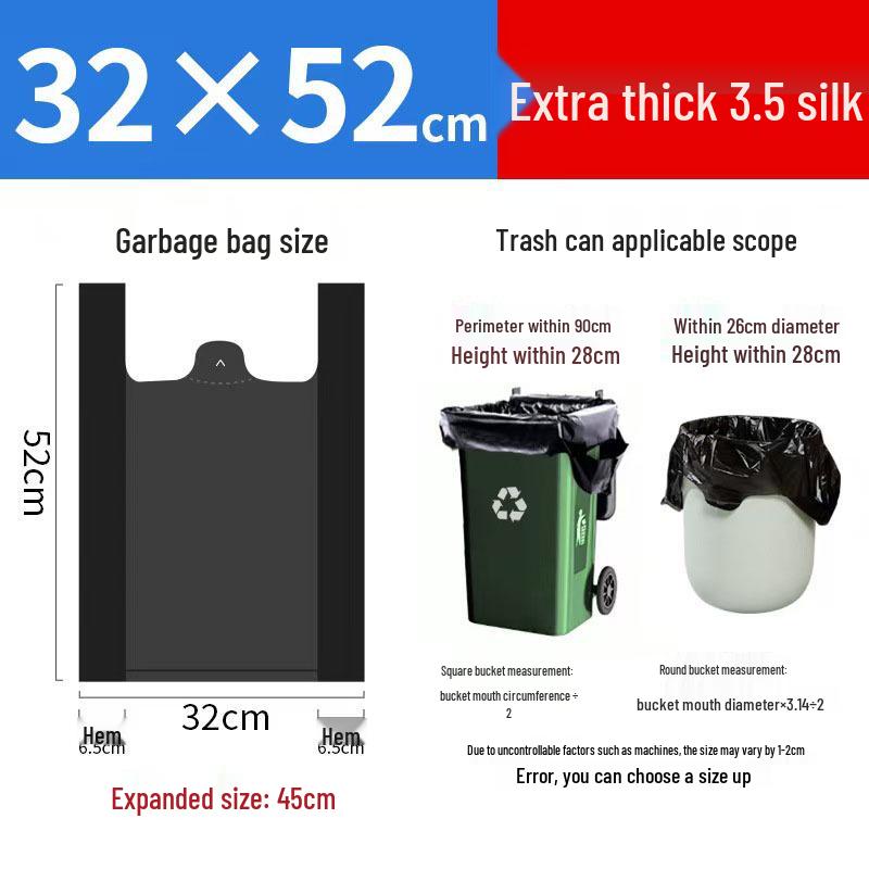 Thickened Leak-Proof Vest-Style Kitchen Garbage Bags for Food Waste