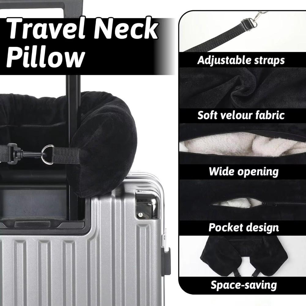 Portable Travel Neck Pillow Solid Color Storage Bag Pillow U Shaped Pillowcase  Travel Use