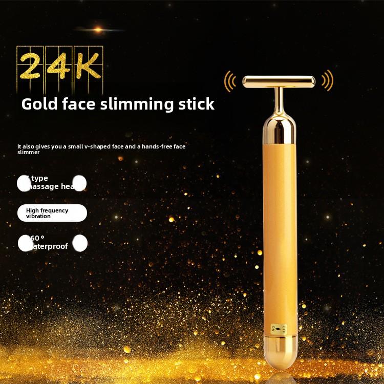 24K Gold Stick Gold Plated Beauty Stick Japanese Beauty Implements Facial Lifting V Face Tool Beauty Stick EffectiveResults