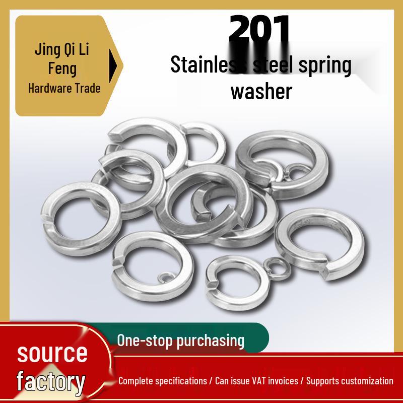 

201 Stainless Steel Spring Washers Set: M3-M45 Open Spring Gaskets M4 (10 pcs)