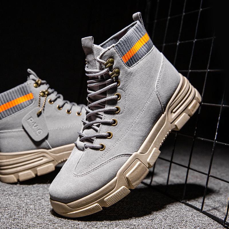 Mode Neue Herrenstiefel Leder Wasserdicht Schnürstiefel Herren Winter Knöchel Leichte Schuhe für Herren Winter Lässig Rutschfest Sicherheitsschuhe