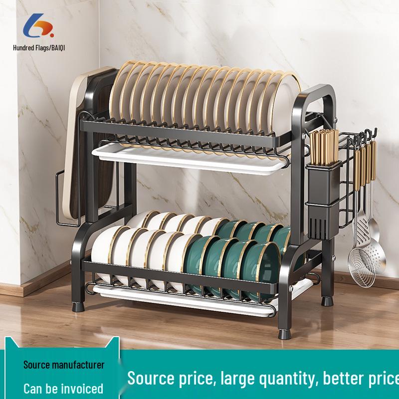 Multifunctional Countertop Kitchen Storage Rack for Dishes, Bowls, Chopsticks, and Knives