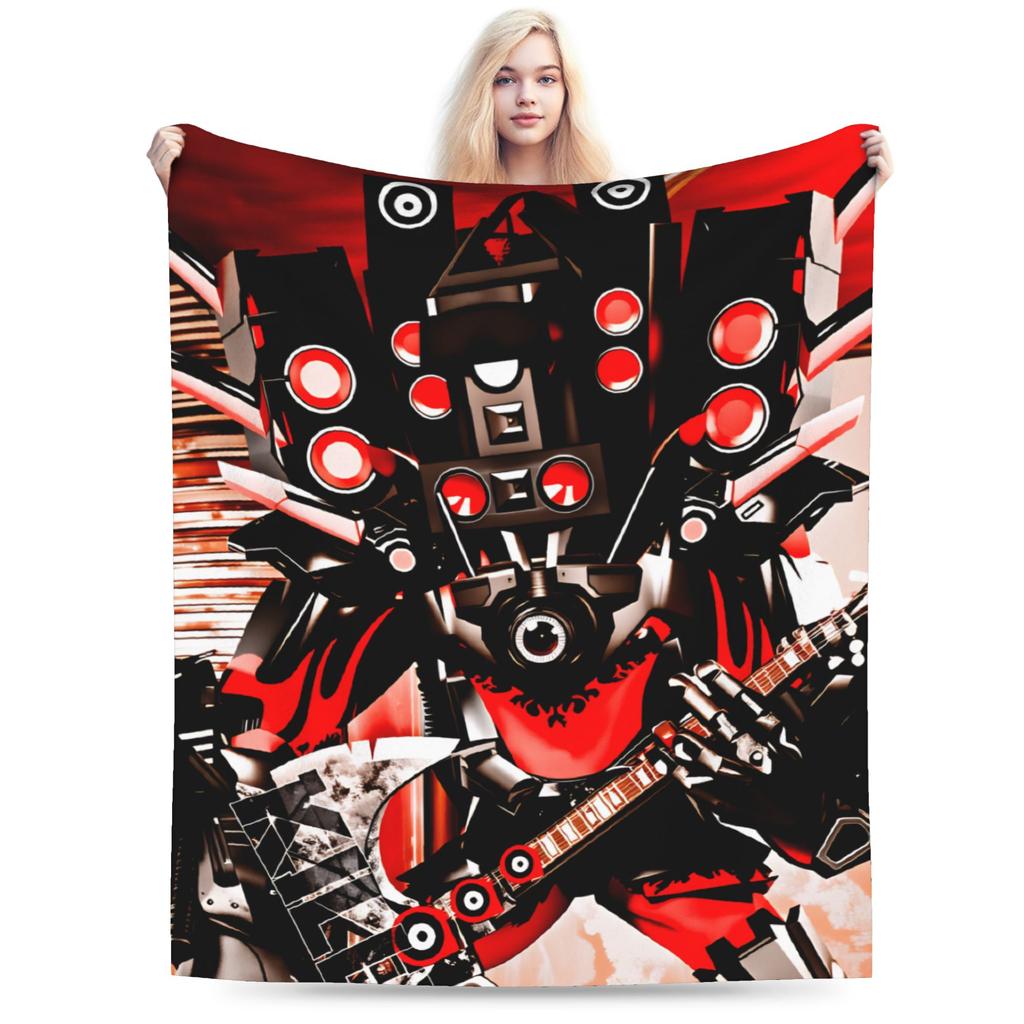 Dark Titan Speakerman Skibidi Toilet Blanket Quality Warm Soft Throw Blanket Winter Boy Girl Home Decor Funny Bedspread