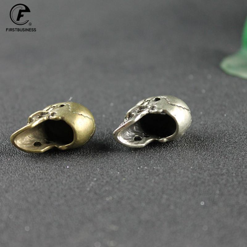 Punk Copper Skull Head Miniatures Figurines Desk Decorations Vintage Brass Home Decor Ornaments Crafts Handmade Antique Men Gift