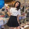 pleated skirt women's college fresh temperament high waist thin versatile Korean version slim skirt spring and autumn fashion a word solid color