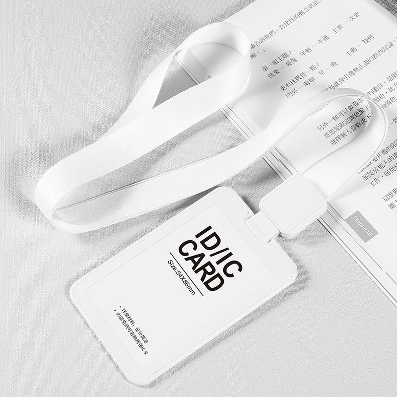 Double-Sided Full Screen Portrait ID Card Holder with Dual Slots and Customizable Logo.