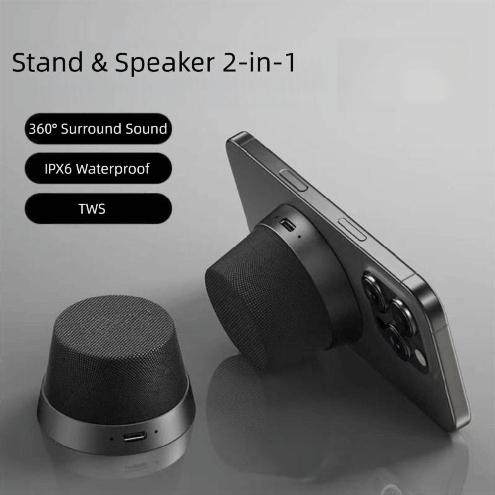 Portable Subwoofer Magnetic Bluetooth Speaker Mini Wireless Smart Bluetooth Speaker USB Waterproof Phone holder Travel