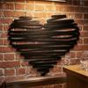 Metal Heart Wall Decoration Black Scribble Art Simple
