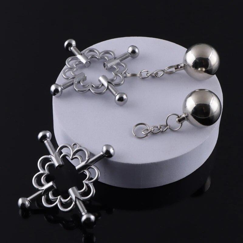Breast Cherry Blossom Clip Metal Bondage Nipple Clamps Balls Nipple Clips Breast Clamps Slave BDSM Women Toys Adult Sex Game 18+