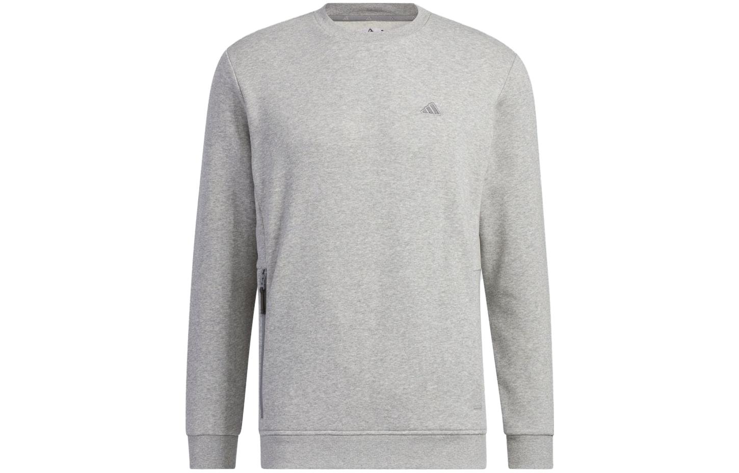 Adidas Sweatshirts Men s Gray Crew Neck Moderate Regular IA2608 L