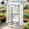 Durable Greenhouse, Plant Winter Tent with Roll-up Front Zipper Door, for Balcony, Patio, Garden