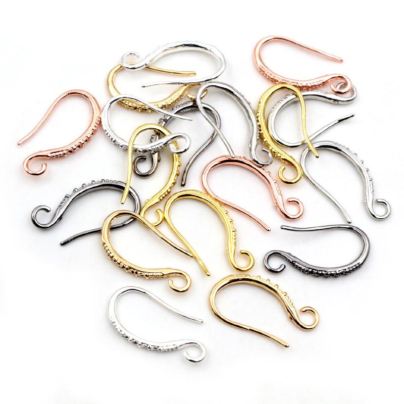 20pcs 19x10mm Rhodium Silver Gold Plated Earring Findings Earrings Clasps Hooks Fittings DIY Jewelry Making Accessories Earwire