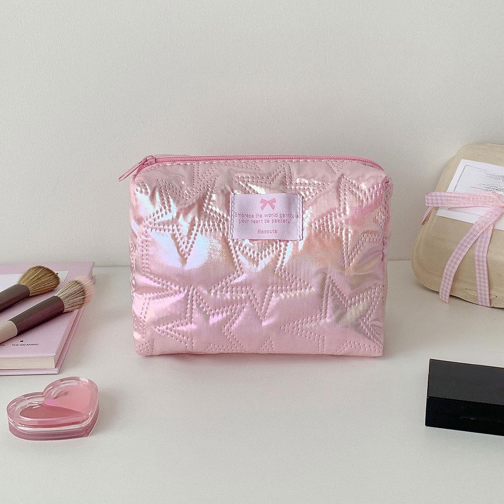 

INS Star Design Makeup Bag Portable Pearlescent Travel Storage Bag Large Capacity Cosmetic Bag Daily Use