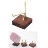 Brass Arm Wood Display Stand Holder for Specimens Agate Home Decoration