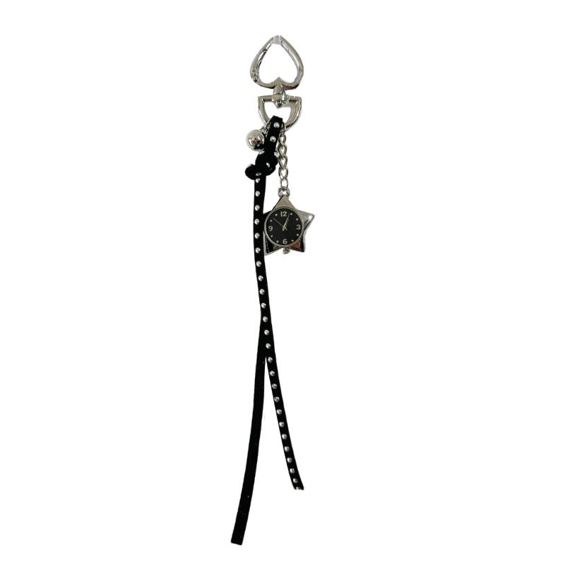 Creative Star Clock Keychain Zinc Alloy Fashion Key Holder Accessory For Bags Backpacks And Home Decoration