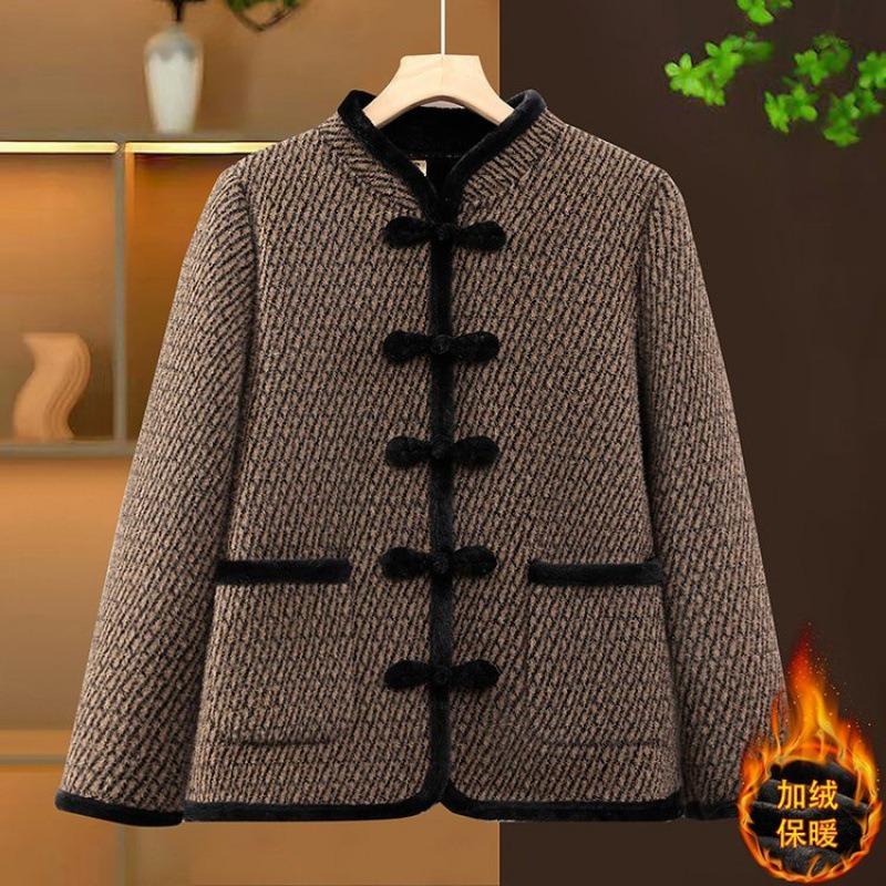 Winter cotton-padded clothes, fleece warm and thickened coats, new retro Chinese cotton-padded clothes.