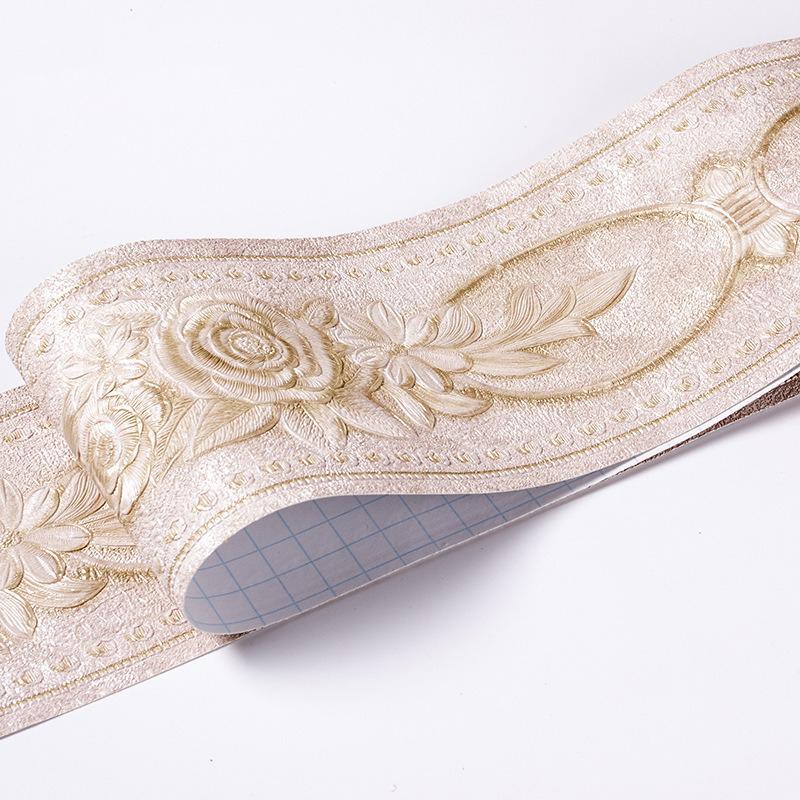 

3D Self-Adhesive Wall Stickers, Waterproof PVC Baseboard Border for Bedroom Living Room Home Decor Waistline Removable Wall Art 5mx10.6cm